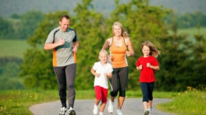 family exercising for healthy habits